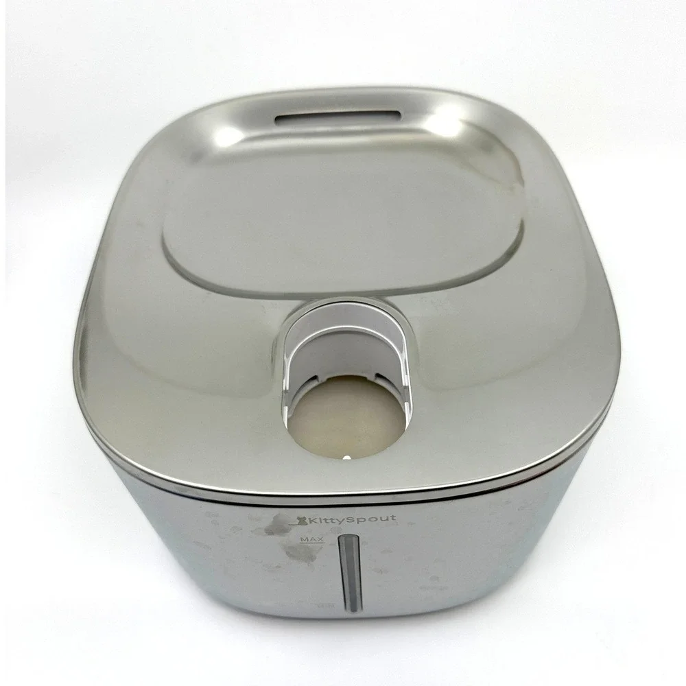 KittySpout Wireless Cat Water Fountain Stainless Steel 4L 135oz Silent Motion